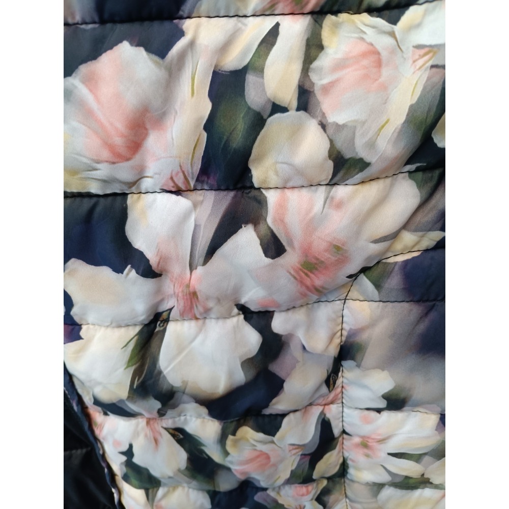 Basler Reversible Quilted Jacket 50 2X Black Floral Zip Lightweight Germany - Picture 6 of 11